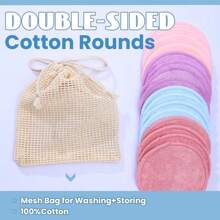 BATENG 4/8/16/20Pcs Round Makeup Remover Pads, Reusable Natural Facial Cleansing Pad For Eyes, Face And Lips, Bamboo Rounds For All Skin Types, Gentle Exfoliating Scrub, Deep Cleansing Makeup Removal Sponge, Neutral Plant Fragrance-Free Skin Care Tools For Men And Women, Face Wash And Bath, Includes Washable Bag For Laundry & Storage, Suitable For Holiday Gifts