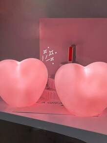 1pc Pink Heart-Shaped Night Light Baby Light, Cute And Romantic Pink Heart-Shaped LED Plastic Night Light Bed Lamp, Available In S And M Sizes, Used For Bedroom Decoration, Children's And Baby Room Decoration Night Light Bed Lamp Baby Light
