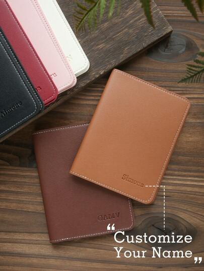 Takeoak 1 Pc Custom Name Passport Holder Personalized Leather Passport Cove Customized Travel Accessories Handmade Chic Maroon Burgundy Travel Gift For Men Women Christmas, Portable, Versatile, Lightweight, Functional, Practical, All-Purpose, Colorful, Adorable, Funny, Kawaii, Vacay Vibes/Vacation, Minimalist, Unisex, Leisure, Commuting, Custom, Personalized, Unique, Customized, Boyfriend, Girlfriend, Family, Women, Rookies & White-Collar Workers, Friends,Delicate Romance, Bags & Luggage,Customized Passport Case