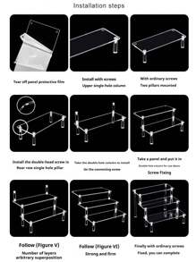 1 pieza Estante de exhibición apilable de acrílico DIY, organizador de almacenamiento multifuncional transparente, estantería de exhibición de múltiples capas para figuras, joyas, cosméticos, perfumes, para colecciones de vacaciones en la playa, baño y dormitorio, gran capacidad