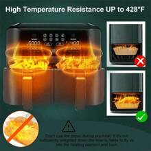 50/100pcs, Air Fryer Liners Disposable For Dual Air Fryer, Air Fryer Accessories, Oil-Proof, Water-Proof, Parchment Baking Paper For Roasting |Rectangle| (8.6inch-Brown)