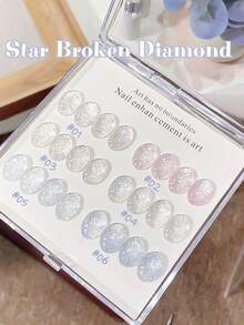 MISS SHAKA 10ml Spring Summer Nails Hot Selling Super Flash White Pink Blue Broken Diamond Gel Nail Polish 2025 Whitening New Style Nail Salon Nail Art Home DIY Nail Design For Women And Girls Nail Supplies