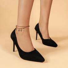 Elegant Plain All-Match Versatile Pumps, Women 2025 Spring/Summer New Sexy High Heel Pointed Toe Suede Bridesmaid Shoes