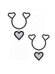 AVYRING 2Pcs Sexy Heart Love Nipple Ring No Piercing Nipple Hoops Women Fashion Body Jewelry Non Piercing Fake Nipple Rings Valentine Gift For Women