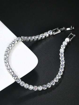 1pc Fashionable Sparkly Unisex Bracelet, Suitable For Valentine's Day, Wedding, Dating, Couples Gift, Daily Wear