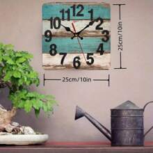 New European Style Wall Clock, 10 Inch Square Retro Creative Decor Clock For Living Room, Bedroom, Study, Office, Dining Room, Cafe, Bar, Home Decoration Room Decor Clock Wall Bedroom Decor Dormitory Decor Back To School School Decor School Surprise