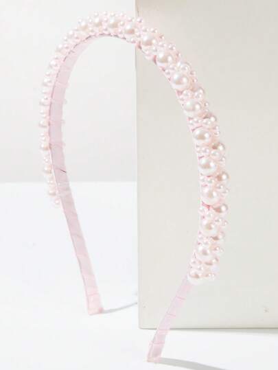 1 szt. Elegancka, wszechstronna, luksusowa opaska na głowę ze sztucznych pereł, odpowiednia do noszenia na zewnątrz przez kobiety. Opaska do włosów.