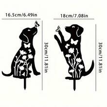 2 قطعة من اكليل أكريليك مقطع الظل للكلب ديكور حديقة ، لوازم خارجية