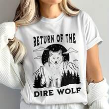Camiseta "El retorno del lobo feroz", Lobo mítico de la luna, Camiseta Us & Romulus Direwolf Sy, Camiseta de lobo, Camiseta de lobo a la luz de la luna - Blanco - Ver 1