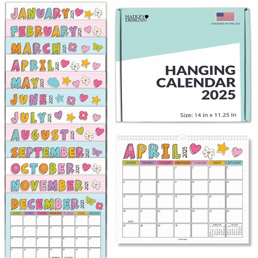 Large Wall Calendar, 1 Piece, 18 Month, Hadley Designs, Calendars & Planners, Calendar 2025, Calendar Creative Minimalist, Calendar>Teacher, Yearly Calendars, Calendario 2025-2026, Academic Calendar 2025-2026, Wall Calendar 2025, Numbers Calendar, Calendar With Notes, Back To School - Notebook - 查看 1