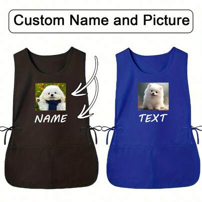 1PC Personalized Photo Custom Hair Stylist Apron, Customized Kitchen Cooking Apron,2-Pocket Quick-Dry Apron For Home For Men And Women, Modern Polyester Oil-Proof Apron,Quick-Dry, Solid Color, Kitchen And Home Use,Home Harmony,Home & Living,Haunt Your Home,Souvenirs