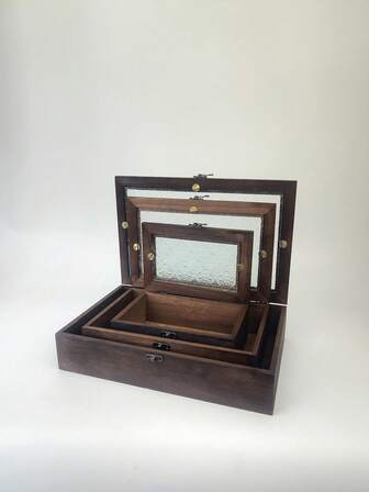 1 st. förvaringslåda i trä för antik heminredning, kosmetika- och diverse förvaringsskåp för kvinnor, förvaringsorganisatör, researtiklar, presenter, tillbaka till skolan