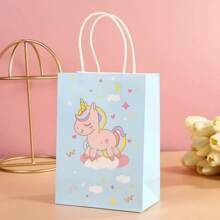 15pcs/Unicorn Rainbow Pony Cartoon Packaging Bag Cartoon Kraft Paper Cute Handheld Gift Bag