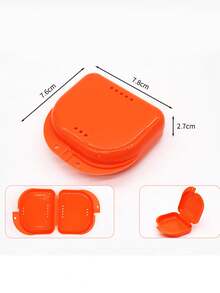 1pc Aligner Case Travel Kit, Retainer Case With Built-In Mirror ,Denture Storage Box With Mirror, Portable Orthodontic Braces Case, Dental Retainer Storage Box,Cute Slim Aligner Case Compatible With Invisalign, Night Mouth Guard Case - Multicolor - View 24