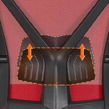 Red Ergonomic Office Chair Durable Executive Swivel Chair Adjustable Lumbar Support With Wheels And Arms For Home Work Or Study - Red - View 4