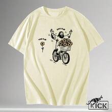 Camiseta T-Shirt planos de Deus camisa unissex 100% algodão - Creme - Visão 1