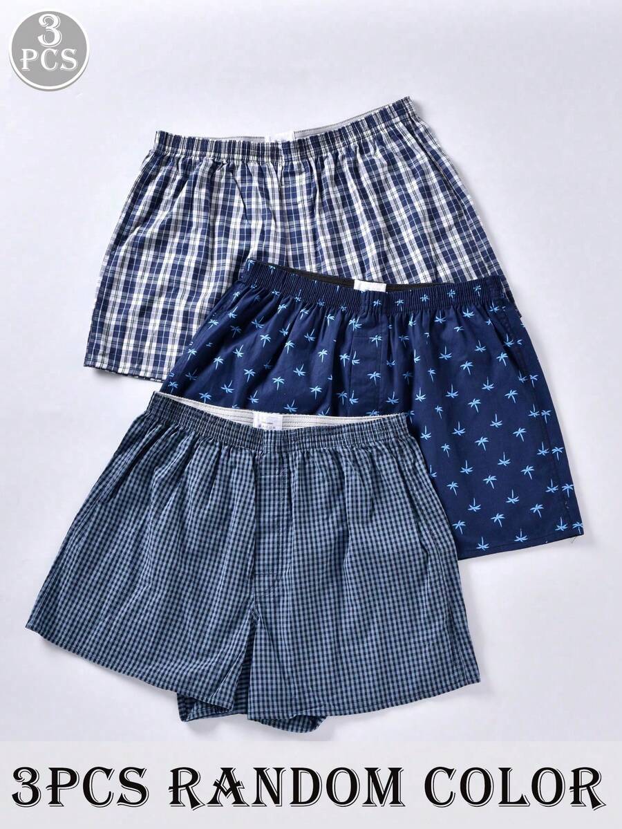 Random Pack Men's Elastic Waist Loose Pants - Blue - View 1