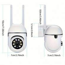 3MP Super HD 2.4G WiFi Smart IP Camera, Indoor & Outdoor Wireless Security Camera With 355° Pan-Tilt, USB Powered, Supports 5X Digital Zoom, Color Night Vision, Two-Way Audio, Human Detection And Auto Alarm