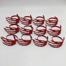 Factory Directly Selling Halloween Ghost Hand Napkin Rings, Red And Black, Simple Ghost Party Napkin Rings, Bulk