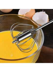 1 pièce Outil de mélange rotatif semi-automatique pour gâteau DIY. Mélangeur semi-automatique en acier inoxydable, outil multifonction pour le ménage, convient pour fouetter, mousseur à lait, mélangeur à pression manuelle