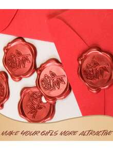 20/30/50 Pcs Wax Seal Stickers, Wedding Invitation Envelope Seal Stickers, Self Adhesive Envelope Seals, Perfect For Wedding, Invitation, Envelopes, Gift Wrapping, Christmas - Hot Pink - View 7