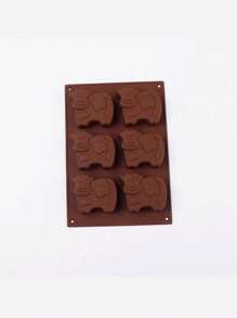 6 Stück/Set Braune Silikon Kuh-förmige Kuchenformen, hitzebeständige Backformen, Kuh-förmige Süßigkeiten- und Schokoladenformen für DIY Tortendekoration