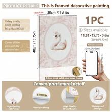 1 Canvas Hanging Picture With Frame For Easy Hanging, Baby Essentials, Baby, Pink Vintage Ballet Wall Decor, Girls Nursery Decor, Ballerina Wall Decor, Pink Bow Ballet Print, Pastel Pink - Multicolor - View 11