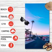 1 Pc Ultra-Fine Fiber Beach Towel, Suitable For Beach, Bathroom, Swimming, Quick Dry, Absorbent And Lightweight
