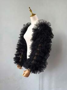 1 Pair Women Puff Sleeves, Black/White/Pink/Light Blue Sheer Mesh Arm Sleeves, Long Stretchy Detachable Sleeves For Bridal Wedding Gown, Lolita, Summer UV Protection, Versatile Removable Sleeves For Dresses, Costumes And Performance Accessories Autumn Accessories - Multicolor - View 7