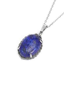 1 件 CSJA 椭圆形吊坠项链天然石疗愈紫水晶玫瑰石英白水晶蛋形珠不锈钢链项链 H627 - Necklace - 查看 11