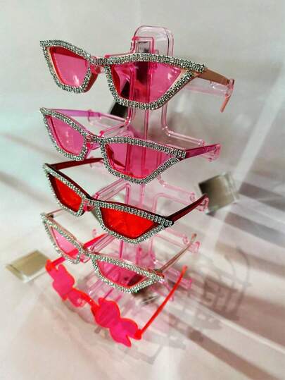 Glasses Display Stand, 5-Layer Stand, 5-Slot Glasses Storage Rack, Desktop Glasses Storage Rack, Glasses Storage Box, Gender Reveal Party, Perfect For Birthdays, Weddings, Parties, The Perfect Gift For Colleagues, Friends, And Family, Back To School