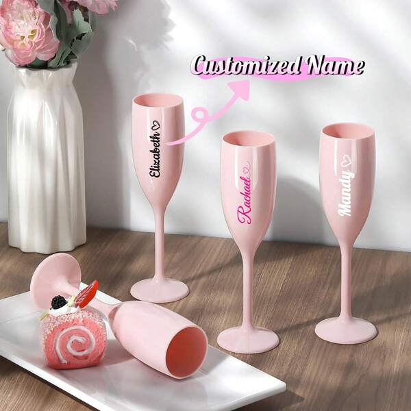 Reusable Acrylic Champagne Flutes – Elegant Plastic Champagne Glasses For Wedding Toast, Engagement Party, Graduation Celebration, Bachelorette Party, Bridal Shower, Baby Shower, Birthday Party,Brunch-Ready