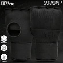 Bokshandbandages, binnenhandschoenen voor heren en dames, Quick 70 cm/27,5 inch lange polsbanden, elastische, gewatteerde vuistbescherming onder wanten, Muay Thai, MMA, kickboksen, vechtsporten, bokstraining, bandages