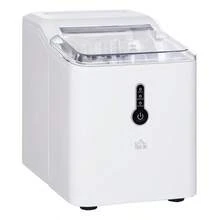 HOMCOM Ice Maker Machine, 1.5L Countertop Ice Cube Maker With Self-Cleaning, 9 Cubes Ready In 8 Mins, 12kg In 24 Hrs, No Plumbing With Basket, White