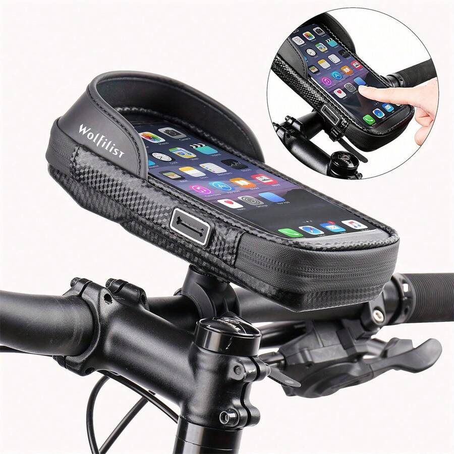 1pc Waterproof Bicycle Frame Bag, Motorcycle/Ebike Sports Cycling Cell Phone Holder Pouch - View 1