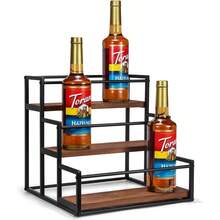 3 Tier Coffee Syrup Rack For 12 Bottles Syrup Syrup Holder Stand Coffee Station Storage Shelves Syrup Wine Dressing Kitchen - 3-Tier - View 1