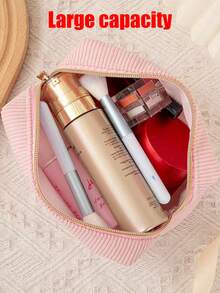 Large Capacity Corduroy Pencil Case, Simple Solid Color Pencil Bag, Basic Stationery Item For Student Supplies Storage, Essential Back To School Organizer,School Supplies,Pencil Pouch,School Bag - Multicolor - View 5