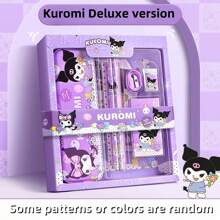 Sanrio 1pc Sanrio Stationery Gift Box Set, School Supplies For Boys & Girls, Includes Pencils, Eraser, Crayons, Sharpener, Kuromi, Perfect Birthday Gift For Kids, High-Quality Gift Box Packaging,Back To School,School Supplies