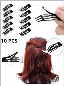 10PCS Black Metal Bb Clip Hairpin Hair Accessories Hair Tools Broken Hair Bangs Girl Bangs Comb Cute Hair Comb Metal Snap Hairpin Hairpin Small Clip Net Celebrity Bb Clip (There Are Slight Scratches On The Painted Products. Color Difference Is Normal.) Hair Clips Claw Clips Hair Barrettes - Black - View 2