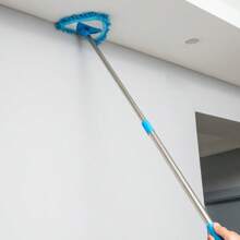 1 Conjunto Mop Triangular DomeUp com Cabo Telescópico - Ferramenta de Limpeza Multiuso para Sala de Estar, Quarto, Banheiro, Cozinha e Uso Externo - Sem Cantos Mortos, Cabeça de Resina, Plástico, Operação Manual - Ideal para Limpeza de Natal e Ação de Graças, Mop de Limpeza | Mop com Cabo Telescópico | Mop com Cabeça de Resina