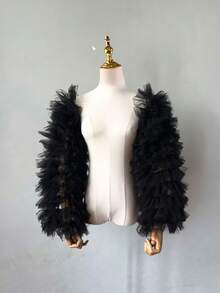 1 双黑色、白色、粉色、浅蓝色女士手套、新娘手套、可拆卸薄纱泡泡袖、婚礼配饰、可拆卸松紧袖口、透明灯笼袖、无缝可拆卸袖子、夏季防晒袖子、适合婚纱、洛丽塔风格、多功能可拆卸袖口、新娘礼服袖子、欧根纱礼服袖子、礼服袖口、露指手套、露肩礼服肩袖，适用于婚礼、派对、表演、角色扮演、装饰配饰女士秋季服装 - 彩色 - 查看 10