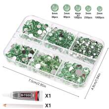 2000/1580pcs/Box 2mm/3mm/4mm/5mm/6mm Flat Bottom Resin Rhinestones, Handmade DIY Resin Accessories For Clothing, Shoes, Decoration (Optional Rhinestone Pen And Glue)