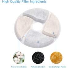 Stainless Steel Cat Water Fountain Filters 4 Pack Cat Fountain Filter Replacement  Triple Filtration System Activated Carbon Filters For 4.13inch Filters Automatic Pet Fountain Filter - 4 Filters & 4 Sponges - View 5