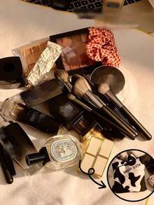 3/2/1 件自粘魔术布化妆包，奶牛图案包裹猫布，化妆包，清洁相机布，相机收纳，魔术布摄影镜头收纳自粘布，多用途，随心所欲，腕托，杯套，化妆包，粘性强，面料柔软，即使剧烈摇晃也不会脱落。防刮擦防撞，适用于旅行收纳、通勤、户外等