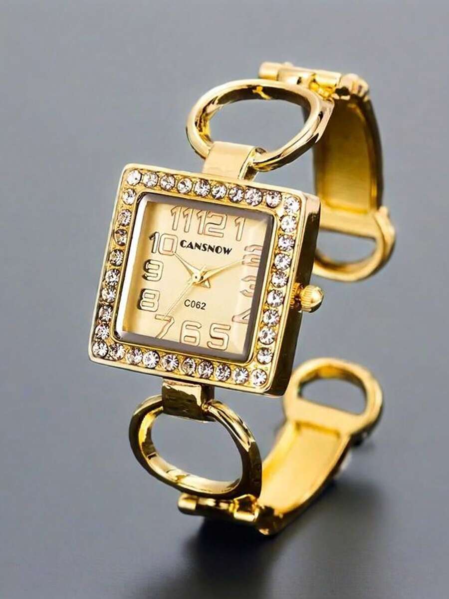 1 件女士奢华手链表，优雅石英表，复古独特手链