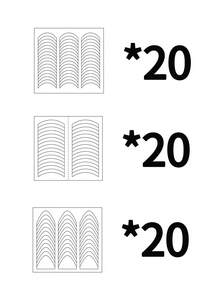 12 Sheets 456 French Manicure Art Stickers, 3 Designs Self-Adhesive Nail Tips DIY Decoration Templates Tool Guide (3 Moon Shape Designs, 12 Sheets)