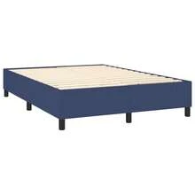 vidaXL Box Spring With Mattress And LED Fabric Blue 140x190 Cm