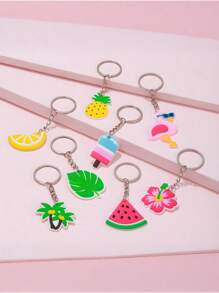1 pieza/10/30/50 piezas Recuerdos de la fiesta hawaiana Luau de verano Llavero con diseño de flamenco, piña y temática tropical hawaiana para fiesta Luau, 8 estilos (Encantador)