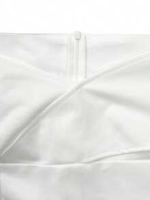 Neue Sommer Damen Weiße Kleider Klassisch Elegant Elegantes Off-Shoulder Plissee Abendkleid für Mode Einfarbig Schlankheits Weiß Abschluss Cocktailkleid Party Kleider für Damen - Weiss - Übersicht 6