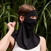 Máscara facial de estilo bohemio de unicolor, protege con precisión el rostro y el cuello, material ligero y transpirable que evita la pegajosidad, adecuada para deportes al aire libre, vacaciones en la playa y talla grande escenarios, afronta fácilmente el verano caluroso, ¡salidas despreocupadas y con estilo!
